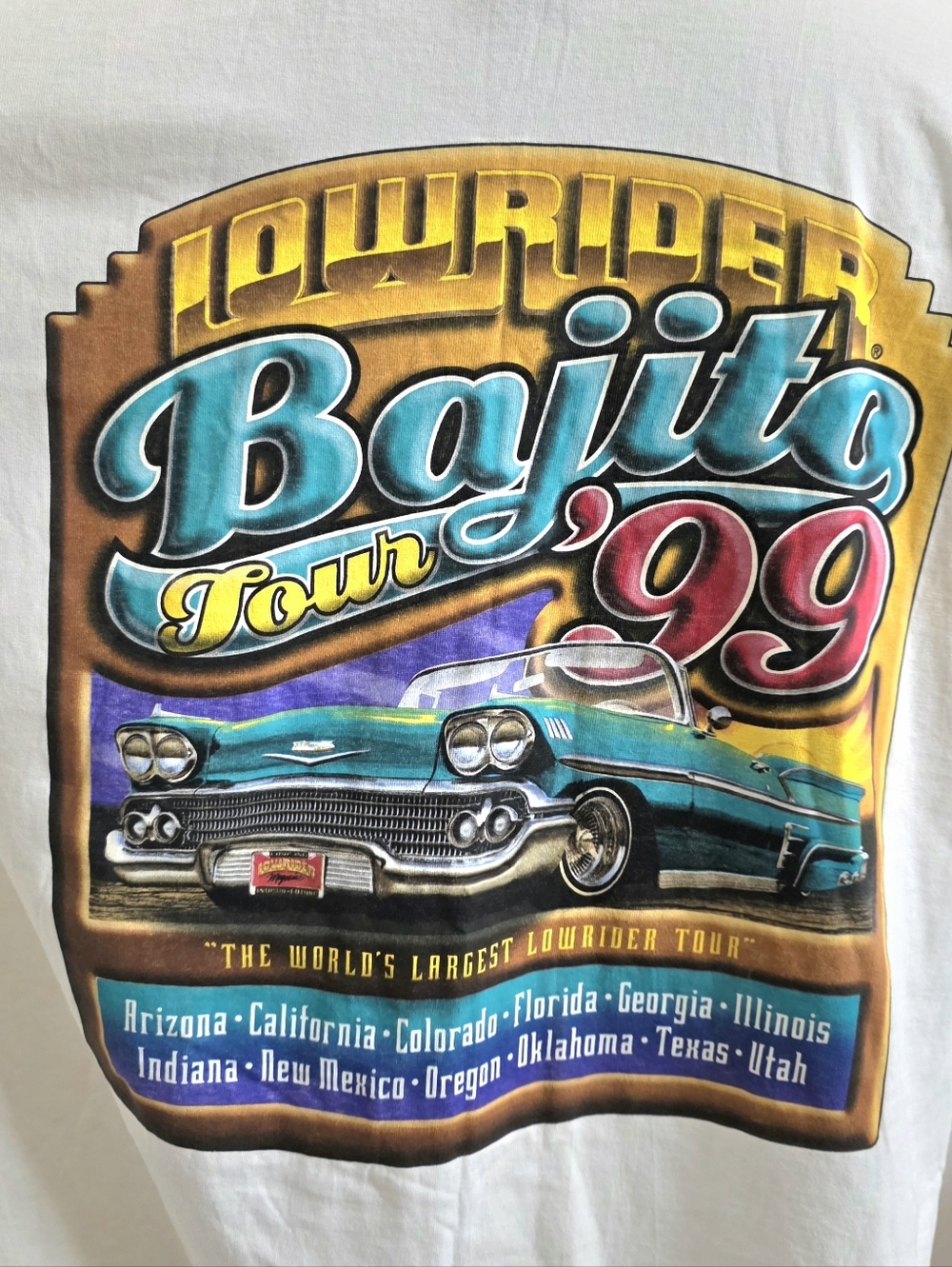 Vintage Lowrider Bajito Tour 1999 Rollin T-Shirt rare 90s Bayside heavyweight